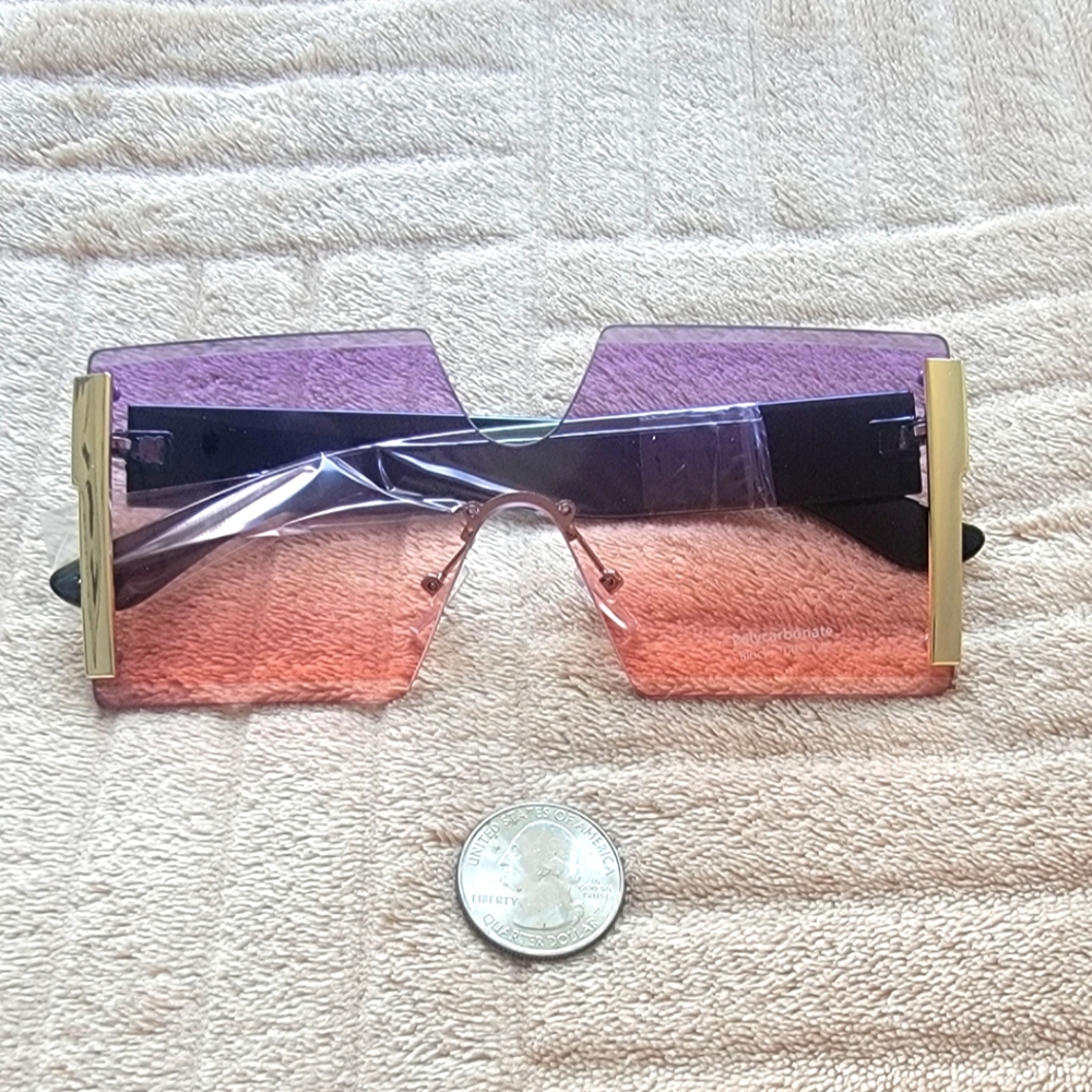 Stylish Oversized Sunglasses Pink And Purple